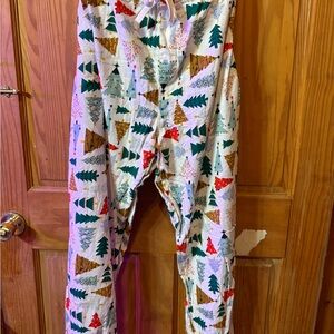 Old Navy Kids Holiday Tree Pajama Pants - White, Green, Gold, Red, Teal